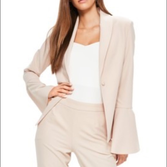 Missguided Jackets & Blazers - NWT Missguided Nude Bell Sleeve Blazer